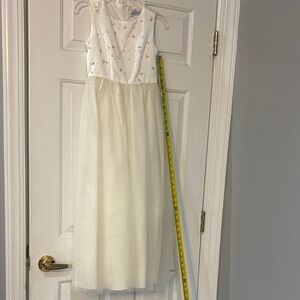 Elegant Cream Sleeveless Kids Dress